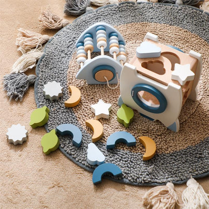 Wooden Rocket Building Blocks Educational Toy 3