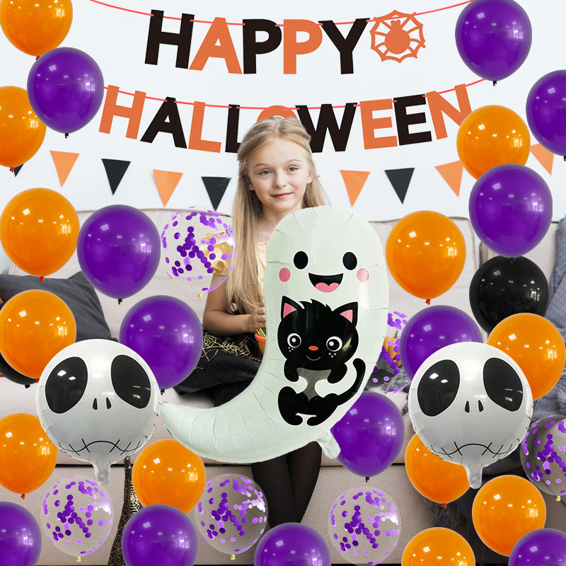 Halloween Pumpkin and Skull Foil Balloon Set Party Decoration 4
