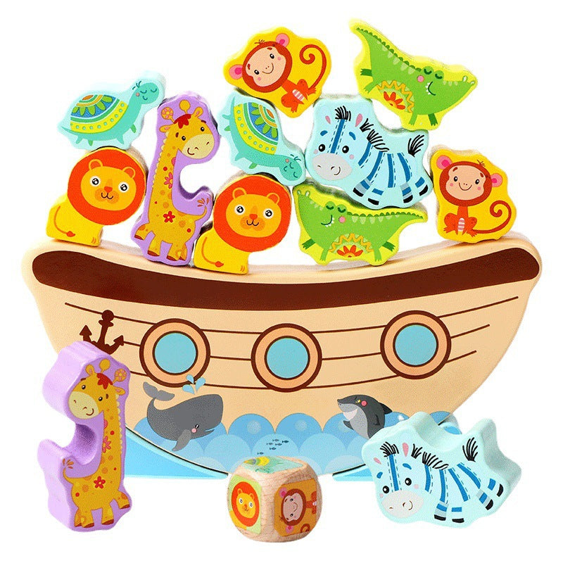 Wooden Animal Balance Building Blocks Educational Montessori Toy