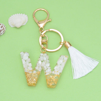 Tassel Letter Keychain A to Z Resin Initial Charm 52