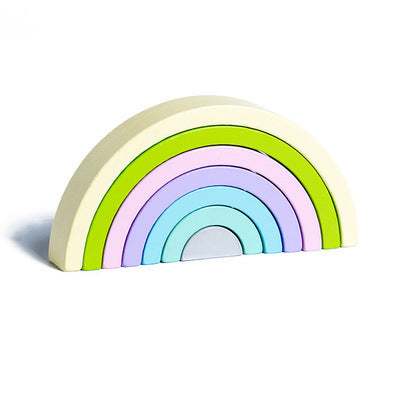 Wooden Rainbow Building Blocks Educational Toy for Kids 14