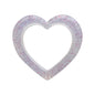 10pcs Circle Love Heart Silicone Beads Glitter Finish 4