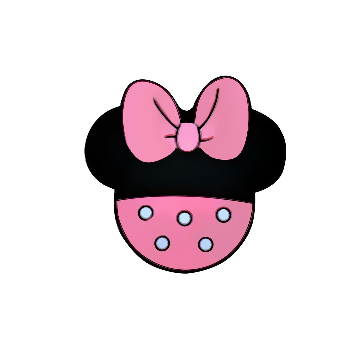 20pcs Silicone Focal Beads Round Ear Mouse Character with Bow 4
