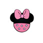 20pcs Silicone Focal Beads Round Ear Mouse Character with Bow 4