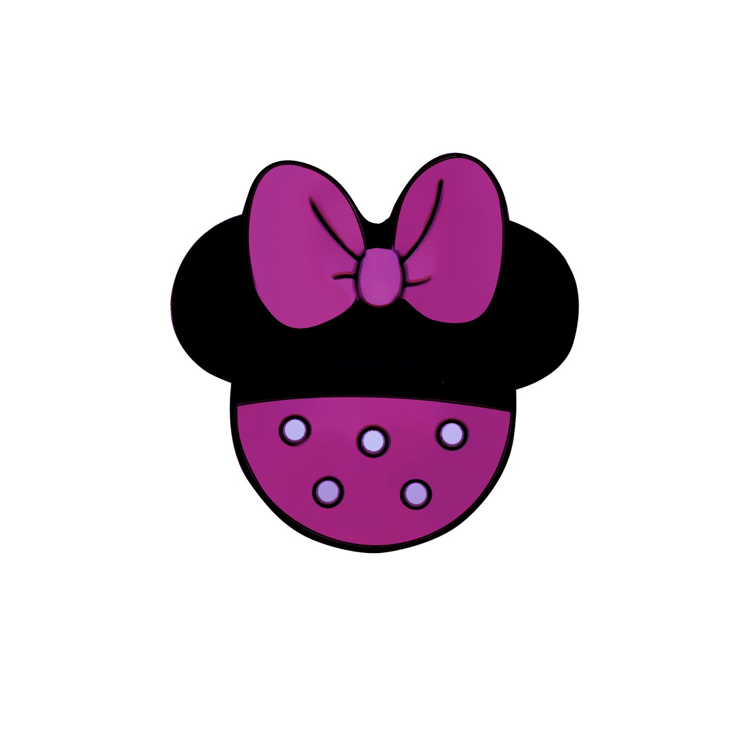 20pcs Silicone Focal Beads Round Ear Mouse Character with Bow 5