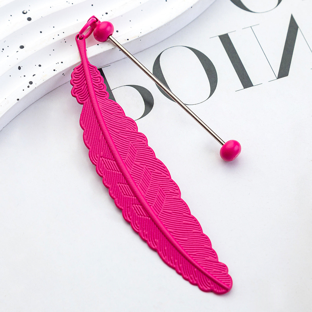 Beadable Feather Bookmarks Metal DIY Craft Supplies 19.6x2.4cm 13
