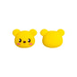 20Pcs Silicone Focal Beads Blue Bear Yellow Bear Black Bear Face Design 5