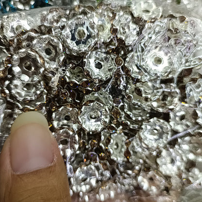 50pcs 12mm Rhinestone Wavy Spacer Beads DIY Jewelry Making 14