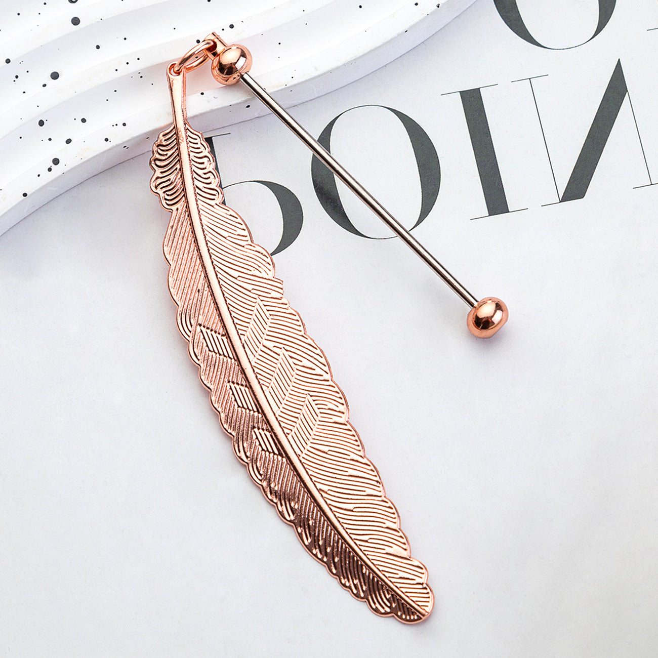 Beadable Feather Bookmarks Metal DIY Craft Supplies 19.6x2.4cm 6