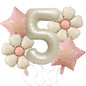 Milk White Bow Ties Bear Retro Daisy Foil Balloon Set 9