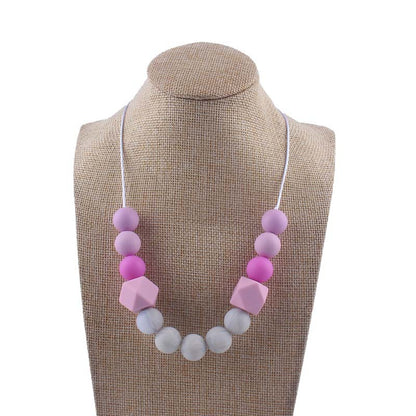 Silicone Bead Necklace Octagonal Beads and Round Beads 8