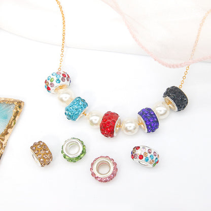 50pcs 12mm 3-Row Large Hole Rhinestone Spacer Beads DIY Jewelry Making 3