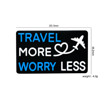 20Pcs Silicone Focal Beads Travel More Worry Less Printed Text 2