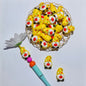 20Pcs Silicone 3D Focal Beads Yellow Apple Dwarf Front Facing 6