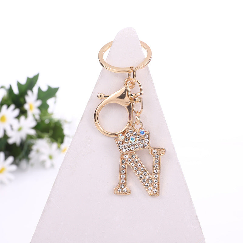 Alloy Diamond Letter Keychain Zinc Alloy Material A to Z Initial 18