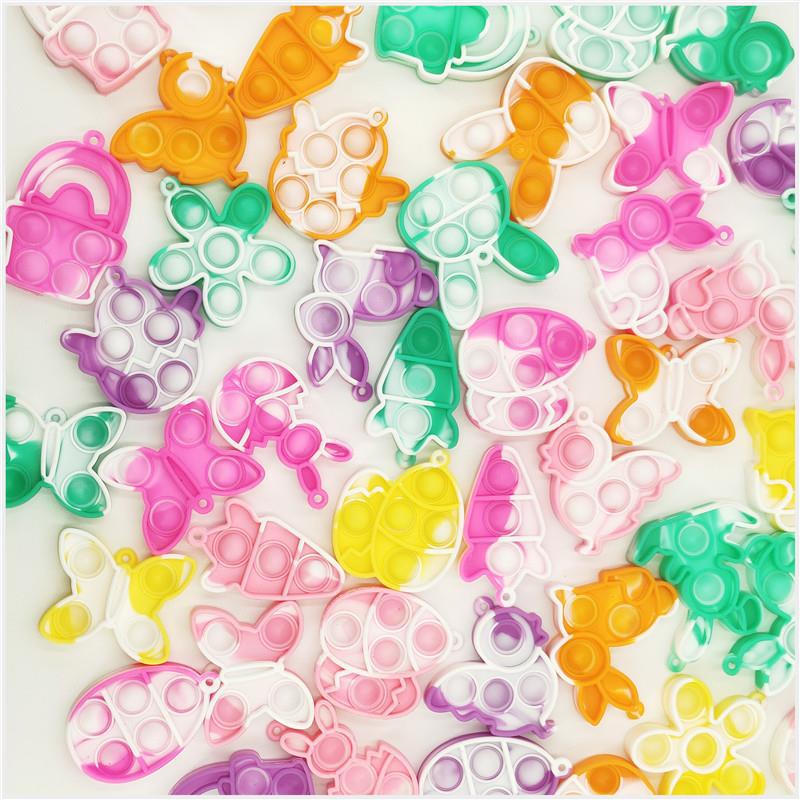 Silicone Pop It Fidget Toy Easter Theme Keychain Sensory Toy 5