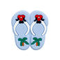 20pcs Silicone Focal Beads Slippers Pair with Palm Tree Detail 3