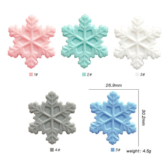 20pcs Silicone Focal Beads Snowflake Front Facing Detailed Design