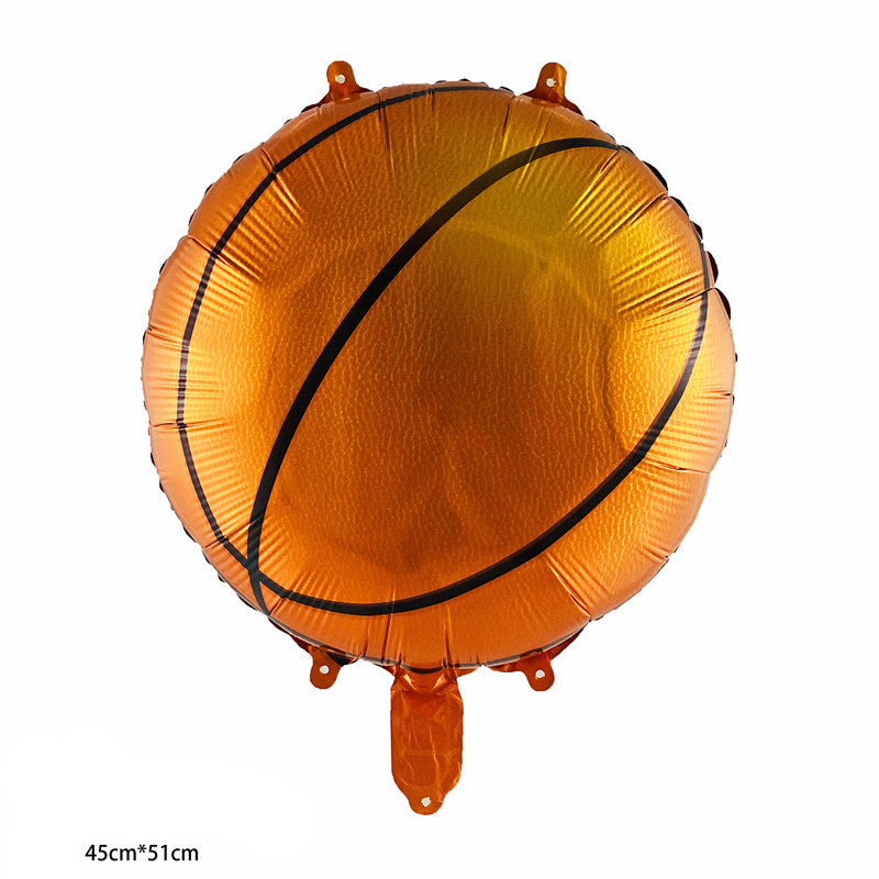 Sports Ball Foil Balloons Party Decoration Set 18 Inch 5pcs 12