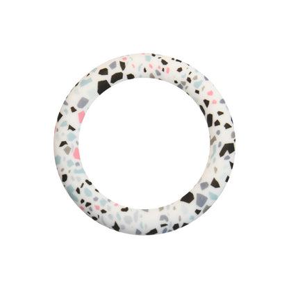 65mm Printed Silicone Beads Rings Multi Color Design 30
