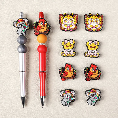 Silicone Focal Beads Cute Cardinals Butterfly Koala and Bear Group 2