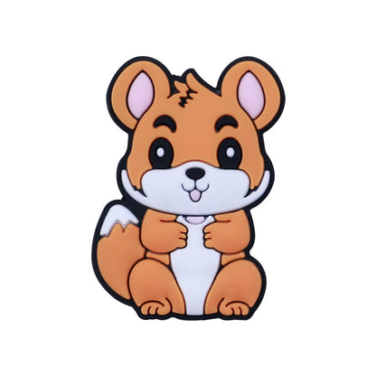 20Pcs Silicone Focal Beads Cartoon Squirrel Sitting Pose 5