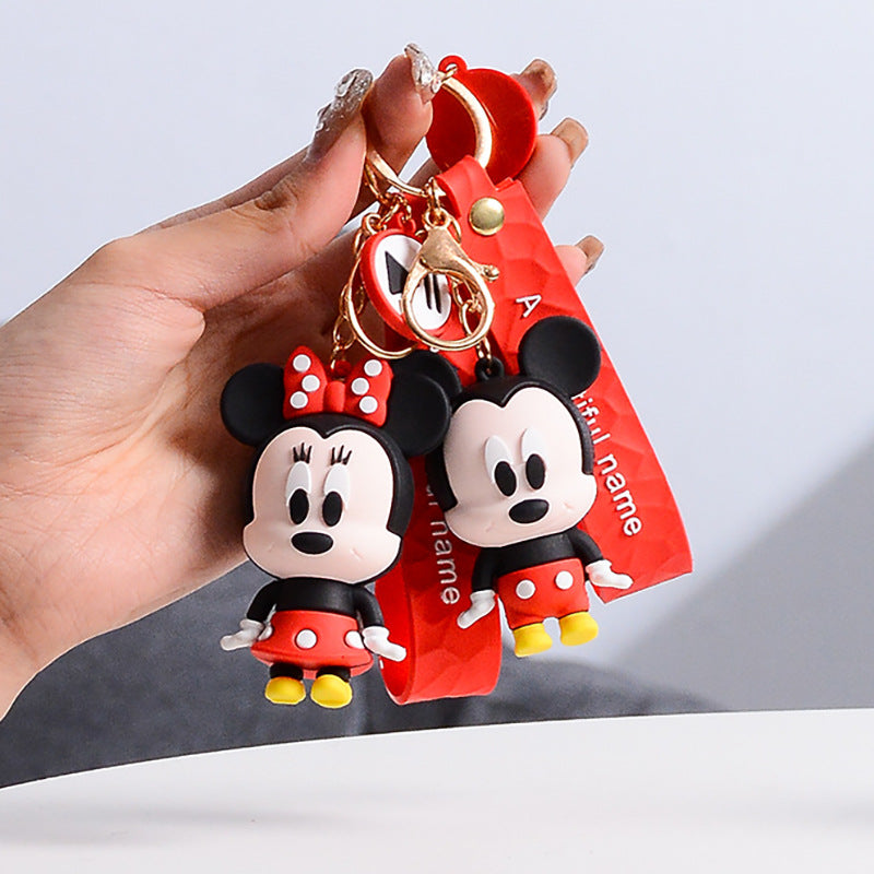 Cartoon Character Silicone Bead Keychain Cute Charm 3