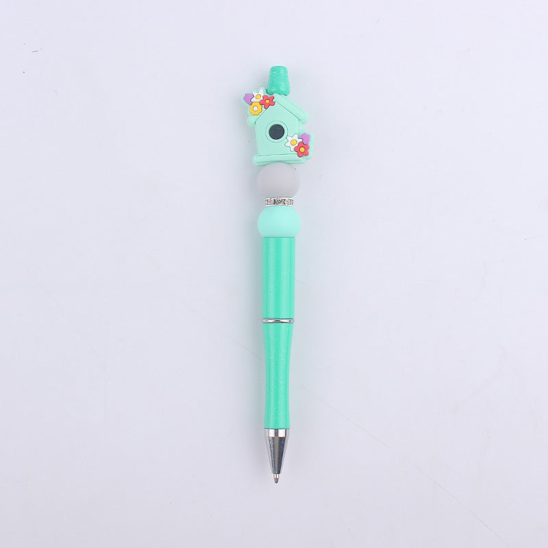 Flower Vase Room Silicone Beaded Pens Colorful Handmade Office Pen 16