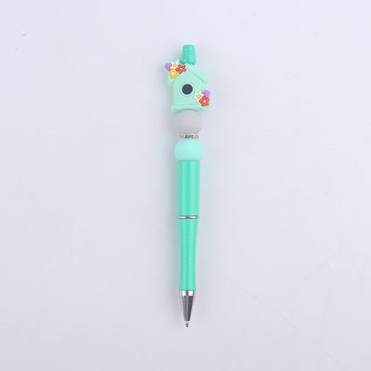 Flower Vase Room Silicone Beaded Pens Colorful Handmade Office Pen 16