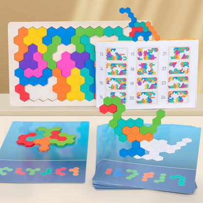 Wooden Honeycomb Puzzle Montessori Toys Educational Toy 3