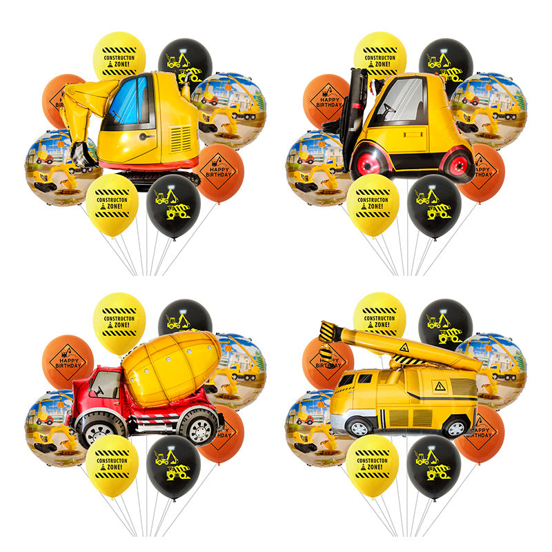 Excavator Foil Balloon Construction Party Decoration Set 3