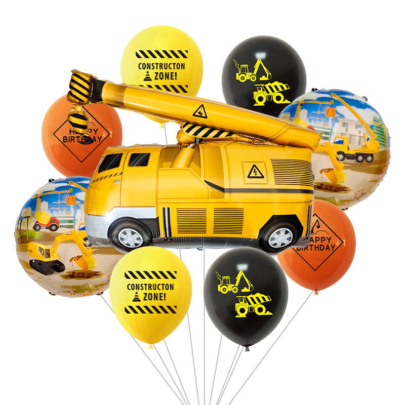 Excavator Foil Balloon Construction Party Decoration Set 7