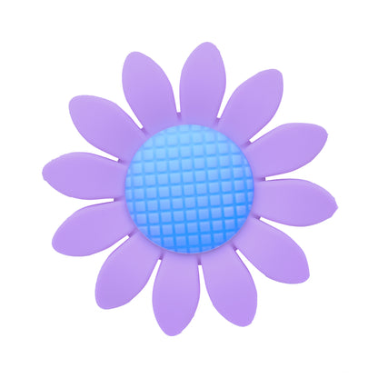 20pcs Silicone Focal Beads Sunflower Flat Design with Center Detail 13