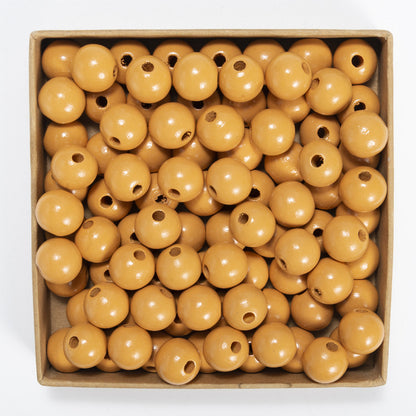50pcs 16mm Colored Round Wooden Beads Jewelry Making DIY Craft 22