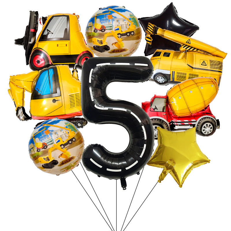 Construction Vehicle Foil Balloon Set 40 Inch Engineering Theme 7