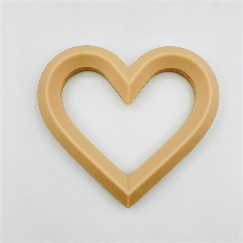 3Pcs 80mm Heart Silicone Beads Solid Color 4