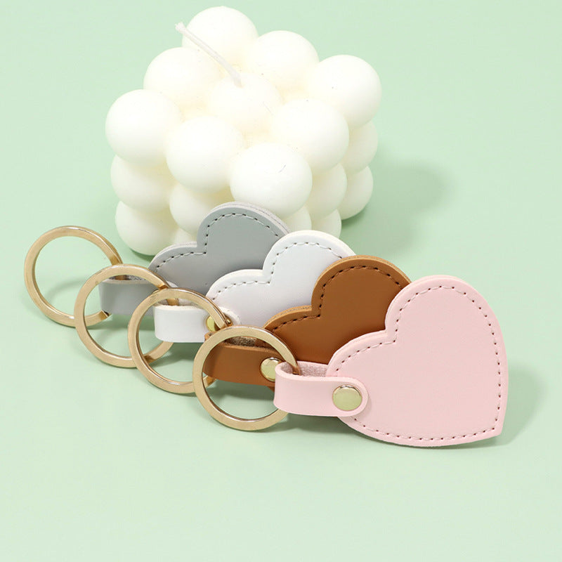 Heart Shaped Leather Keychain Classic Style 2