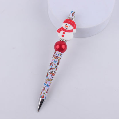 Santa Claus Snowman Silicone Beaded Pens Christmas Holiday Novelty Gift 17