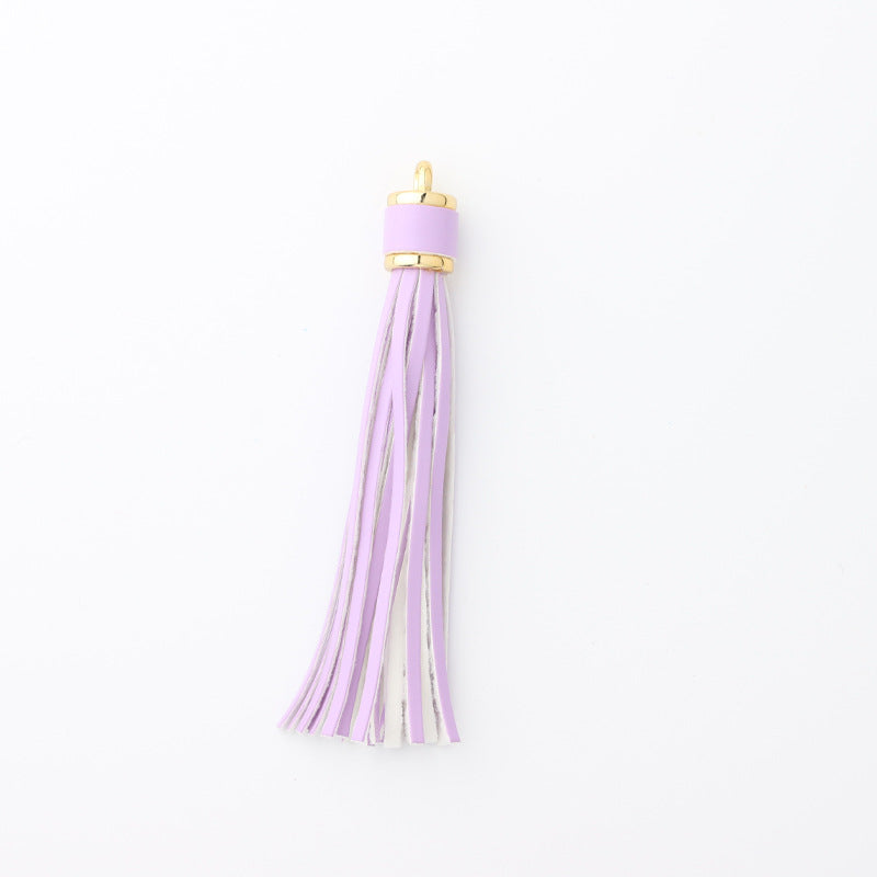 PU Leather Tassel Keychain with Buckle Charm for Women 16