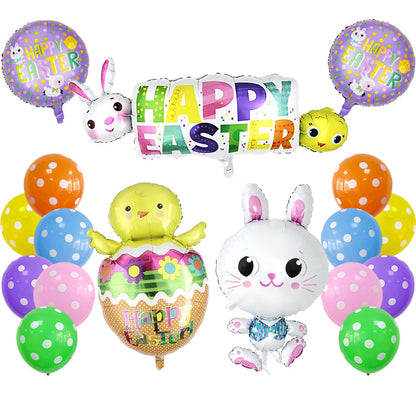 Easter Bunny Carrot Foil Balloon Set Party Decoration 9
