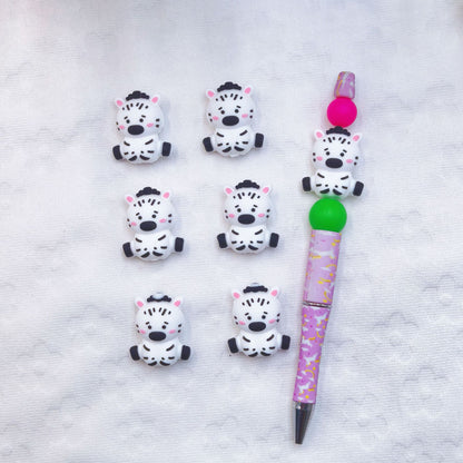 20Pcs Silicone 3D Focal Beads Cute Cow Sitting Pose 3