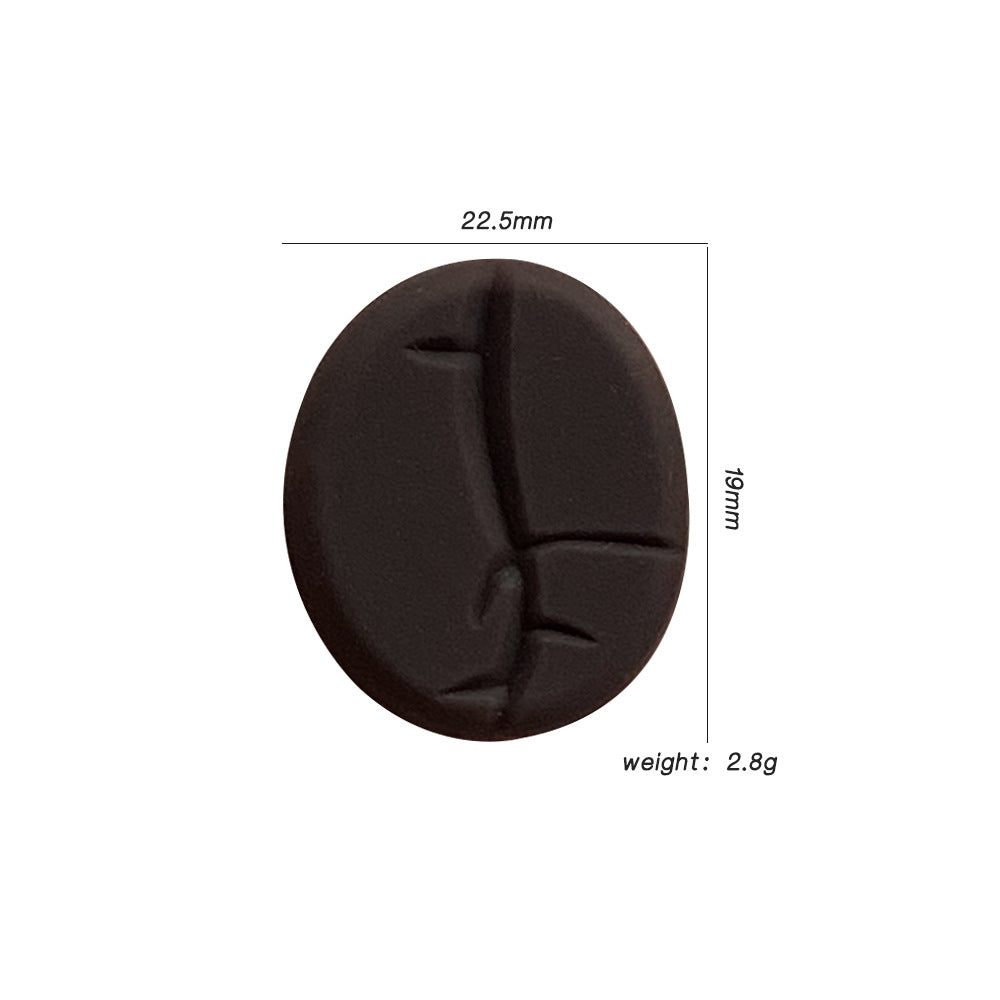20Pcs Silicone Focal Beads Coffee Beans Oval Shape 2