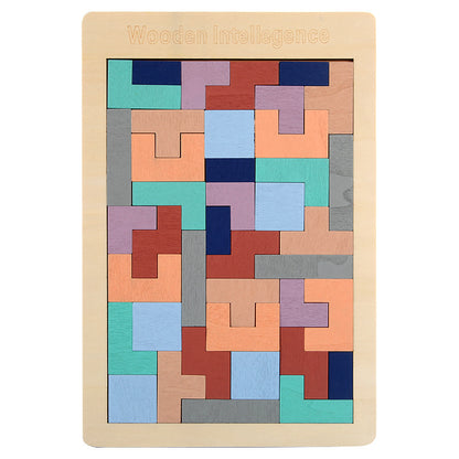 Wooden Tetris Puzzle Educational Toy for Kids 8