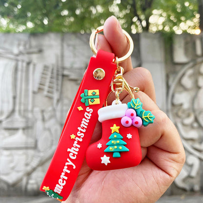 Cartoon Snowman PVC Keychain Christmas Holiday Charm 17