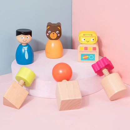 Wooden Screw Shape Matching Montessori Toys for Toddlers 4