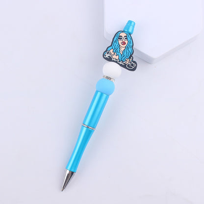 Cartoon Pattern Silicone Beaded Pens Handmade Novelty Pen Gift 6