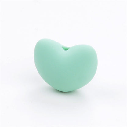 20pcs Silicone Focal Beads Heart Shaped Smooth Surface 20