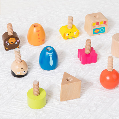 Wooden Screw Shape Matching Montessori Toys for Toddlers 2