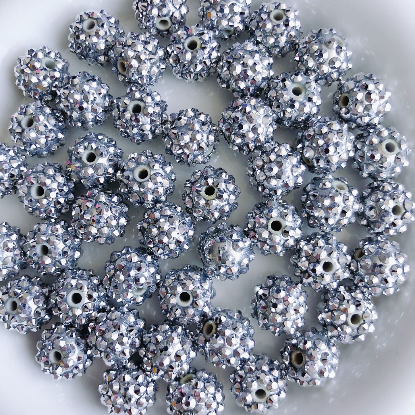 50pcs 14mm Rhinestone Beads Sparkling Decorative Beads 30