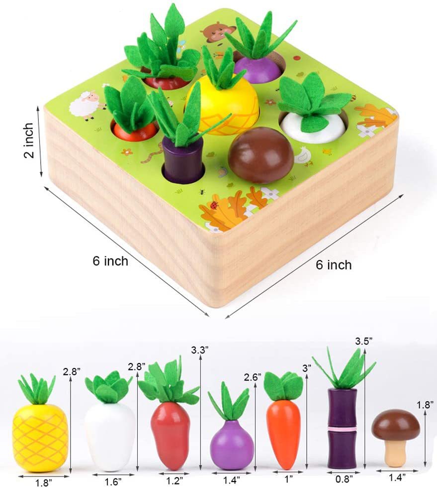 Wooden Farm Animal Puzzle Montessori Toy for Toddlers 15cm 2